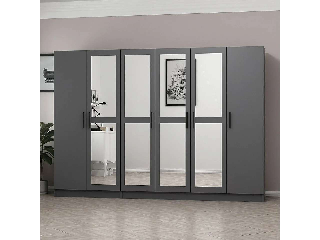 Armario Kale-5092 antracita 225x210x52 cm