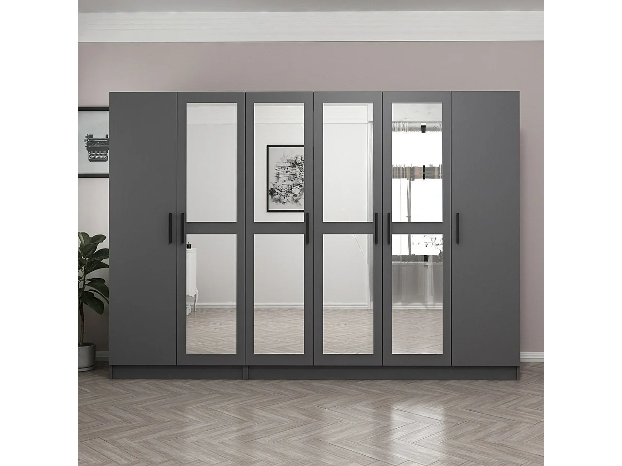 Armario Kale-5092 antracita 225x210x52 cm