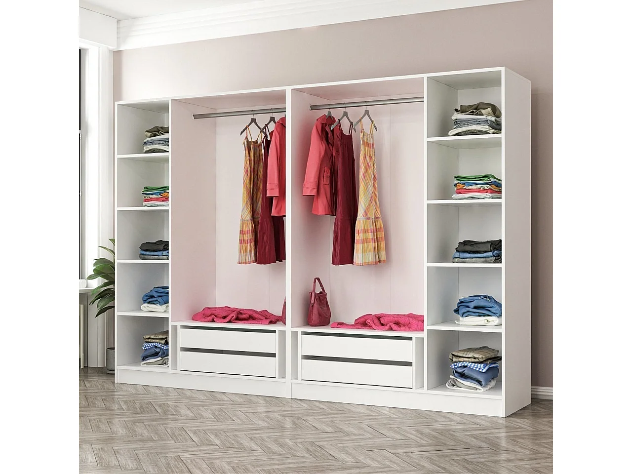 Armario Kale-3834 blanco 270x210x52 cm