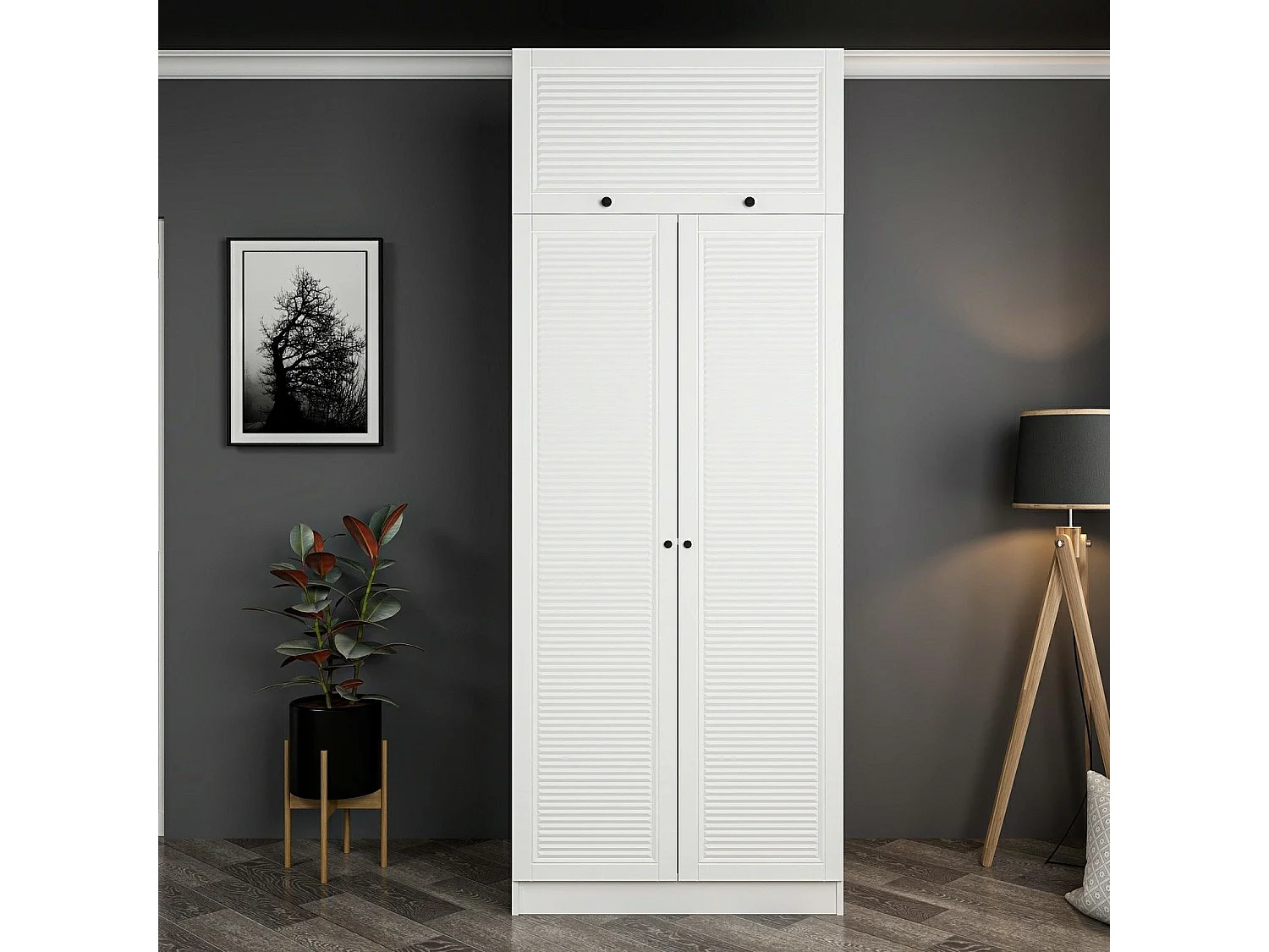 Armario Kale-2241 blanco 90x190x52 cm