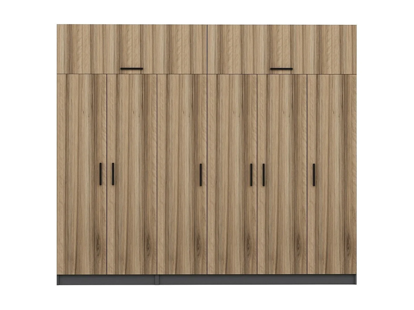 Guardaroba Kailua L321, Quercia|Antracite, 235x270x52cm, Porte guardaroba: Con cerniere