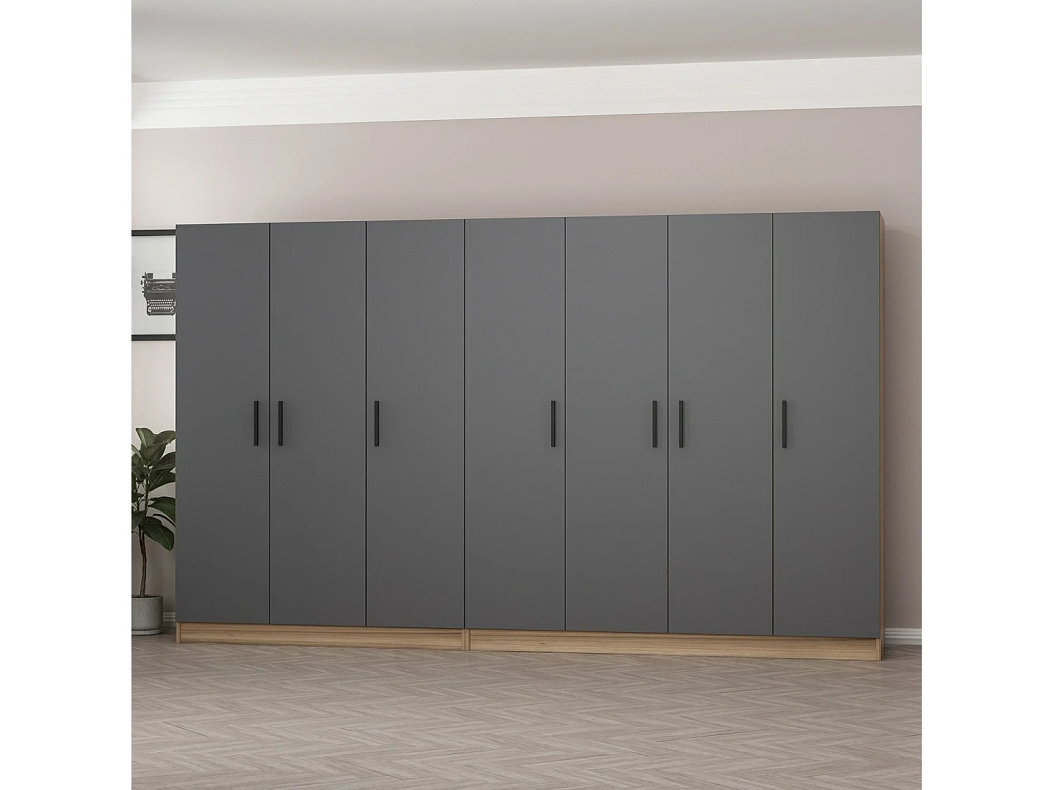 Armario Kale-7513 antracita 315x190x52 cm