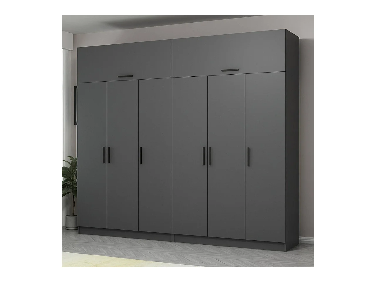 Armario Kale-5176 antracita 270x235x52 cm