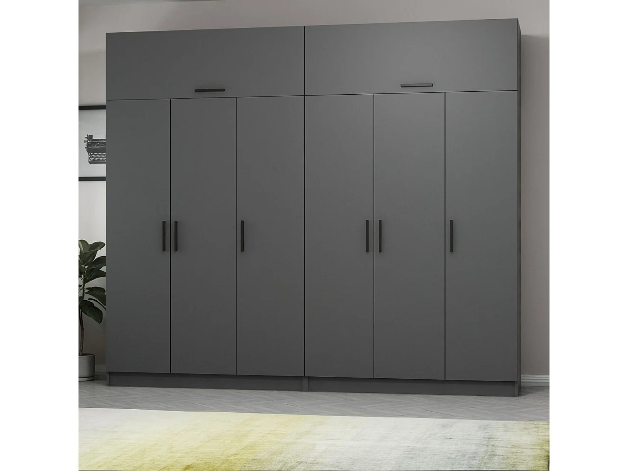 Armario Kale-5176 antracita 270x235x52 cm