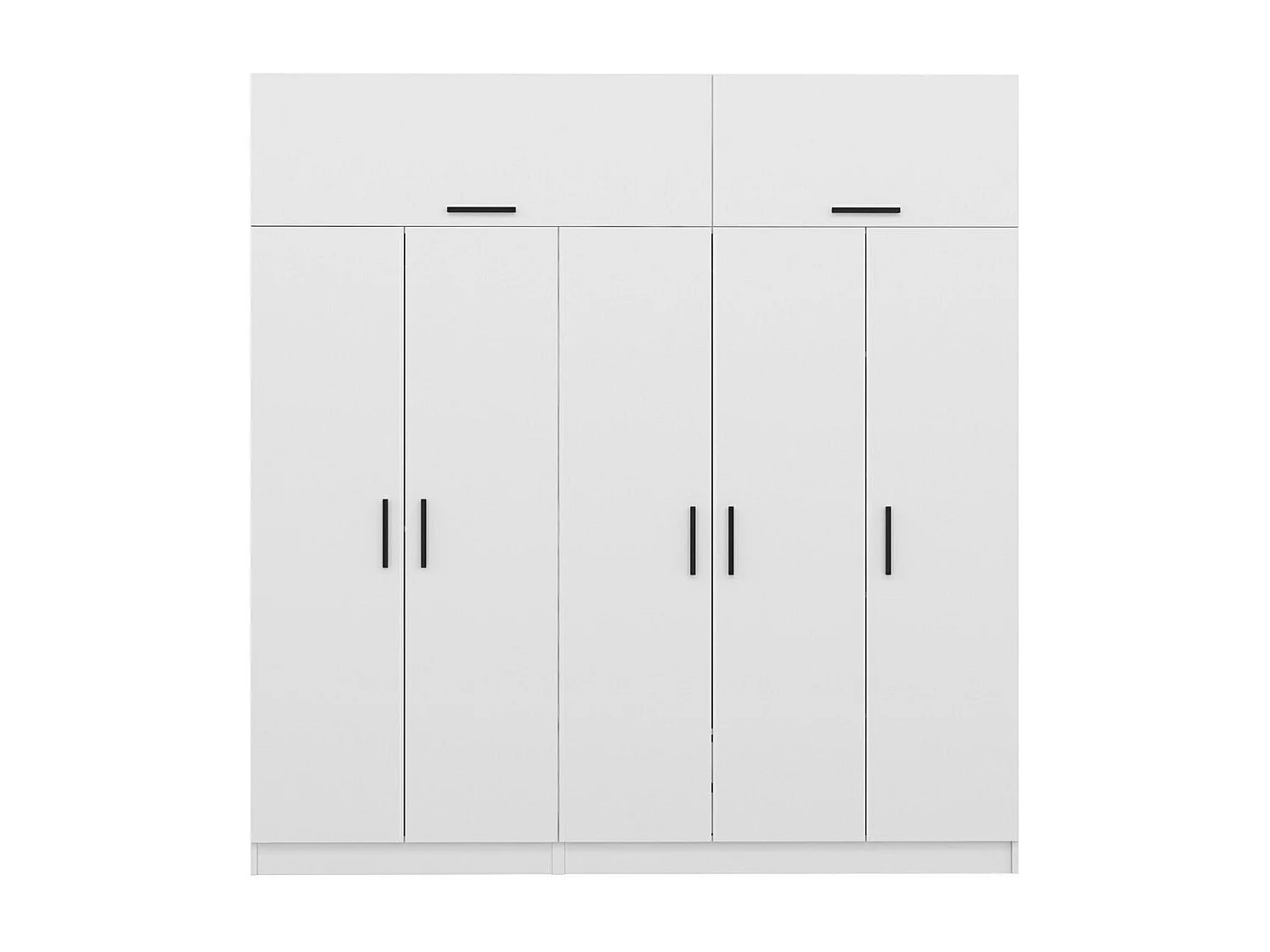 Guardaroba Kailua N131, Bianco, 235x225x52cm, Porte guardaroba: Con cerniere