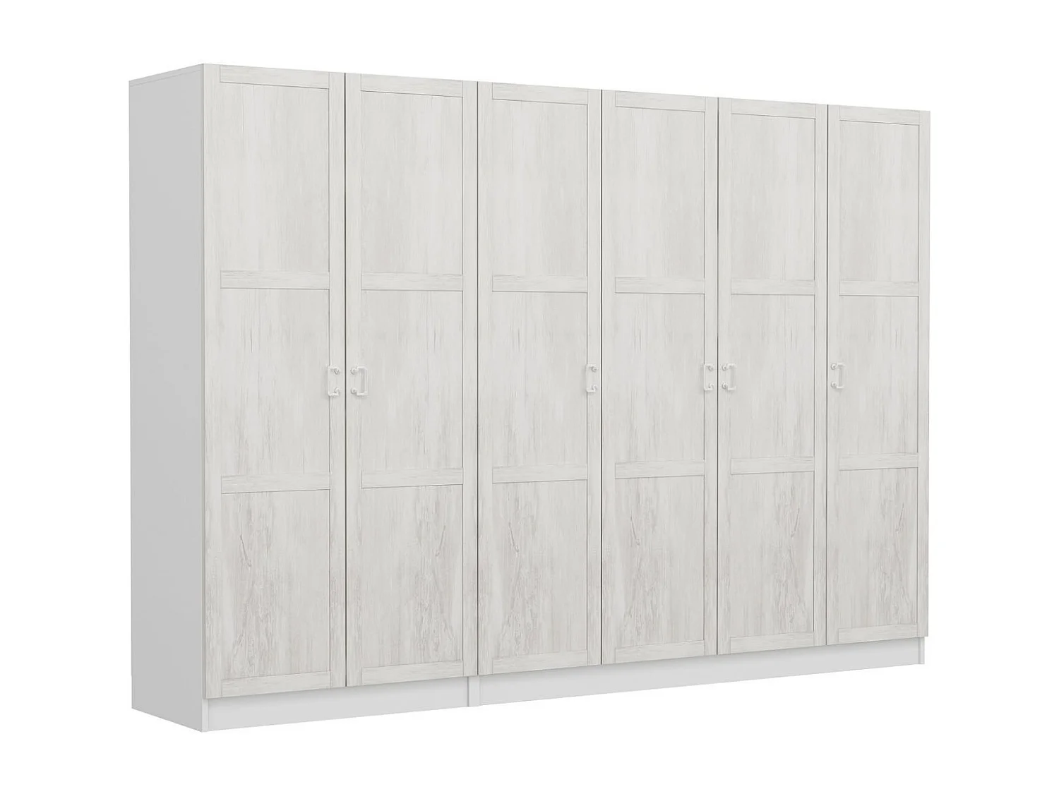 Guardaroba Kailua P133, Rovere sbiancato, 210x270x52cm, Porte guardaroba: Con cerniere