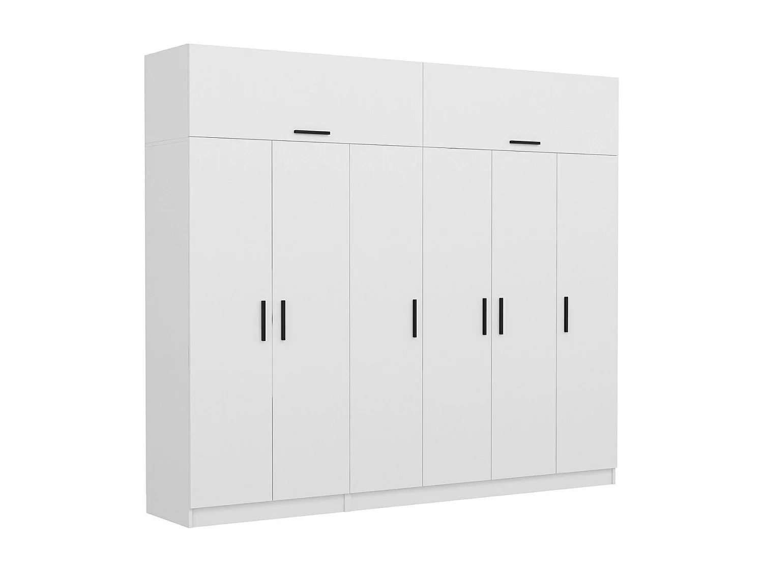 Guardaroba Kailua N130, Bianco, 235x270x52cm, Porte guardaroba: Con cerniere