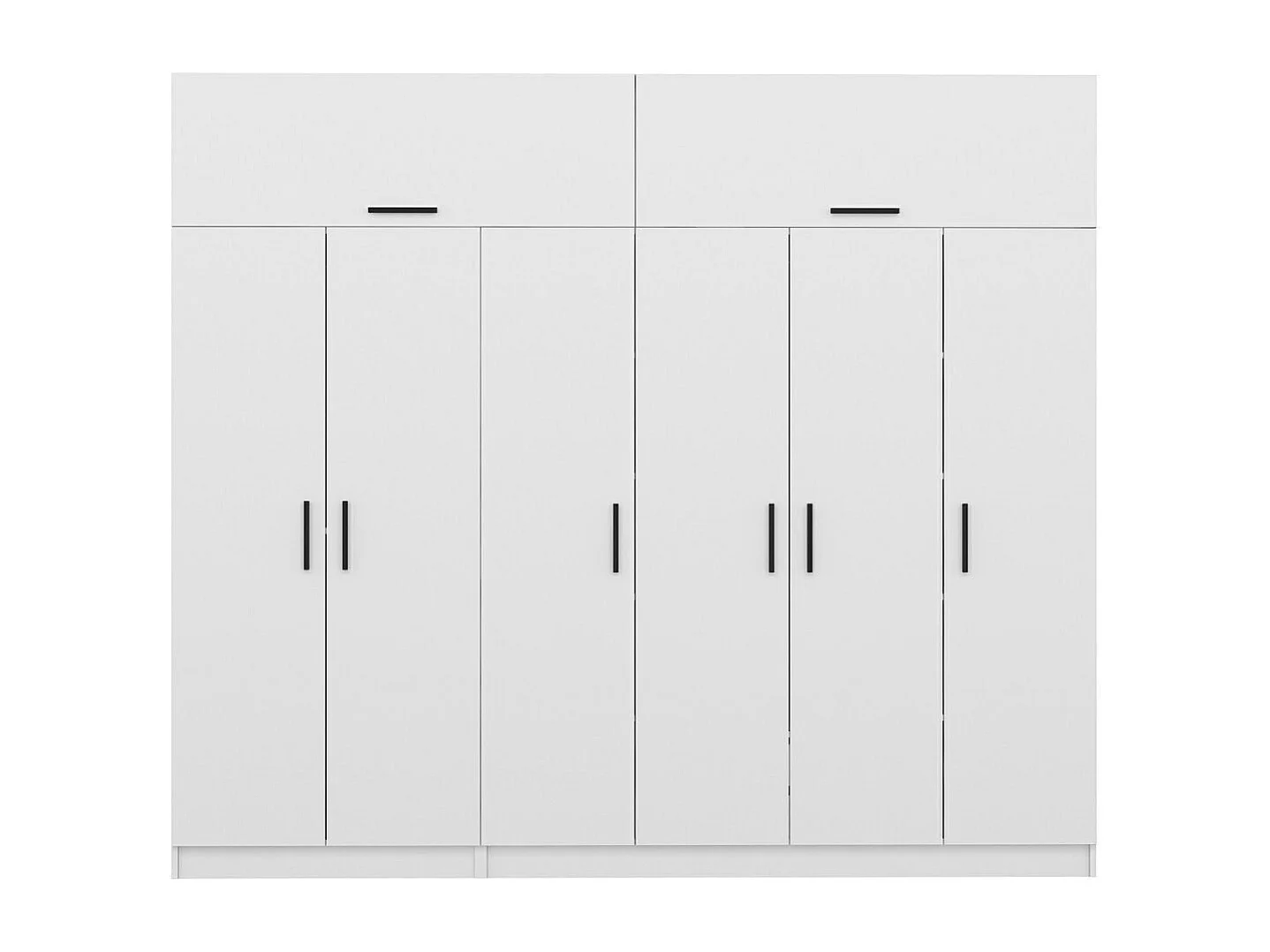 Guardaroba Kailua N130, Bianco, 235x270x52cm, Porte guardaroba: Con cerniere