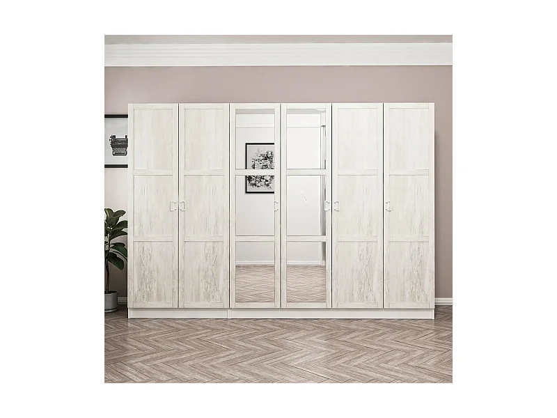 Armario Kale Country-3844 blanco 225x210x52 cm