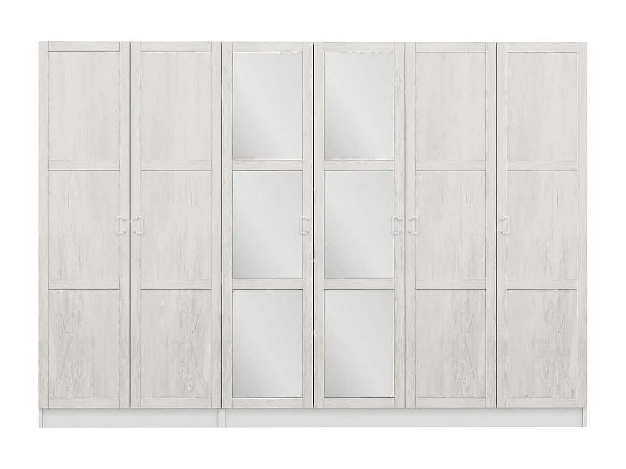 Guardaroba Kailua P123, Rovere sbiancato, 210x225x52cm, Porte guardaroba: Con cerniere