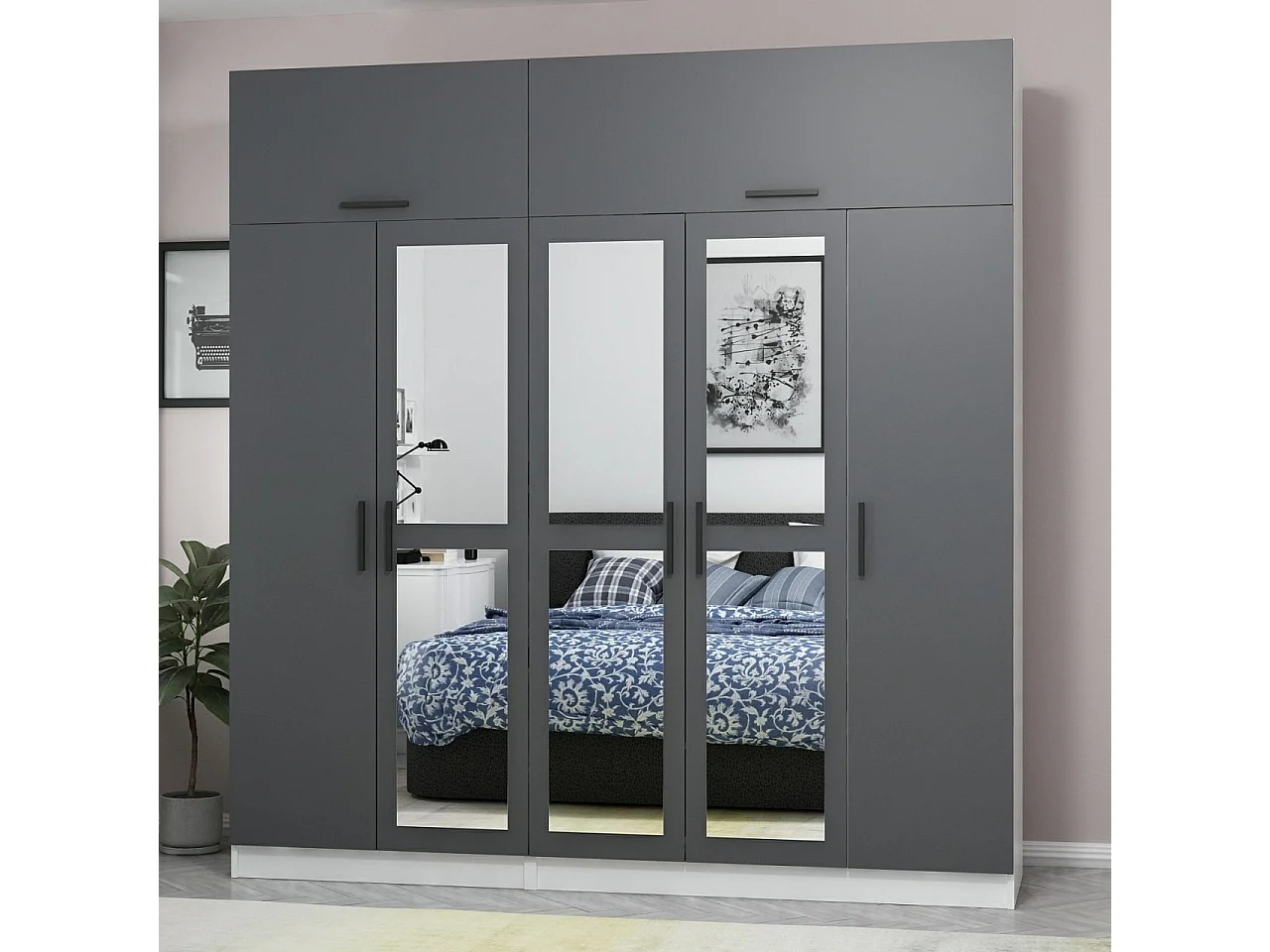 Armario Kale-5158 antracita 225x235x52 cm