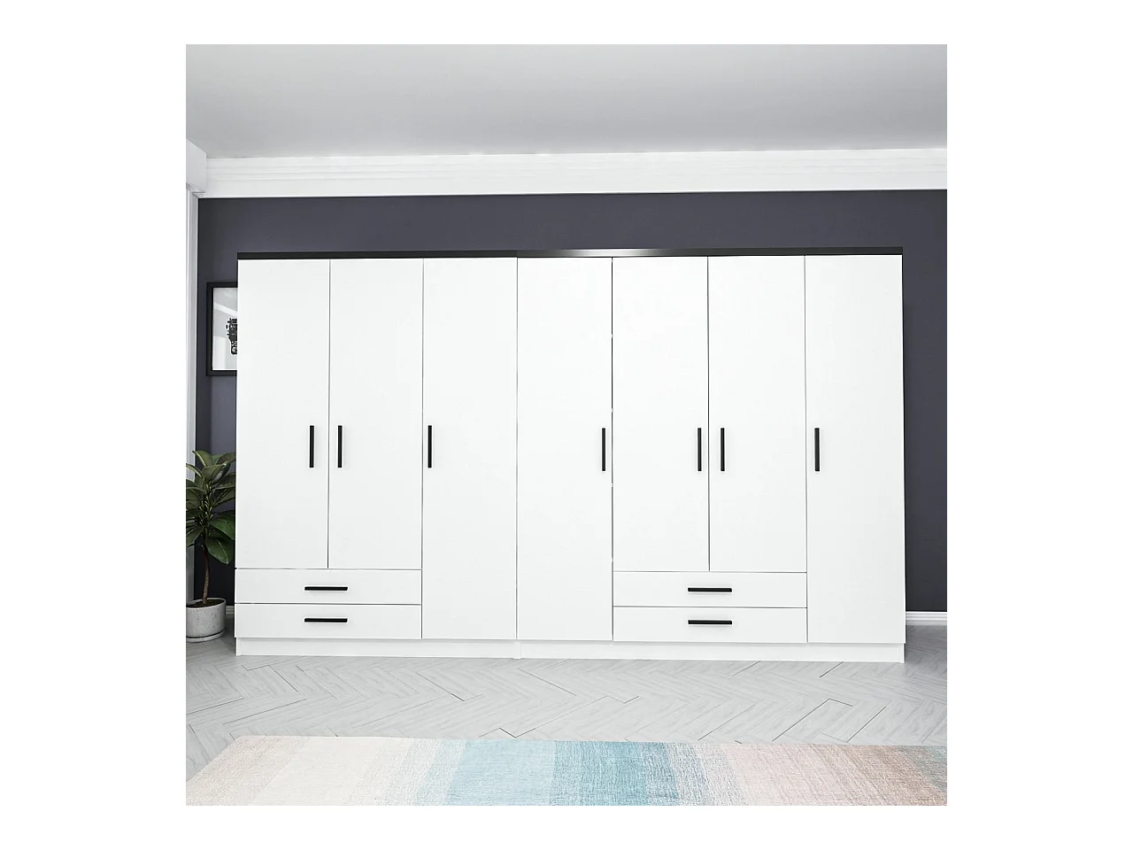 Armario Kale Plus-3909 blanco 315x210x52 cm