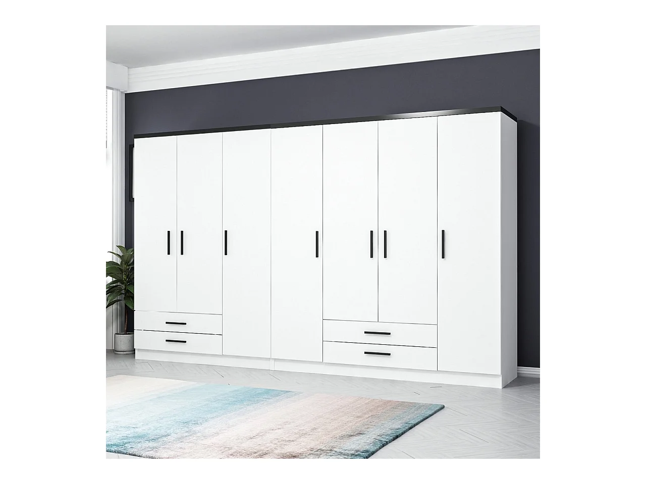 Armario Kale Plus-3909 blanco 315x210x52 cm