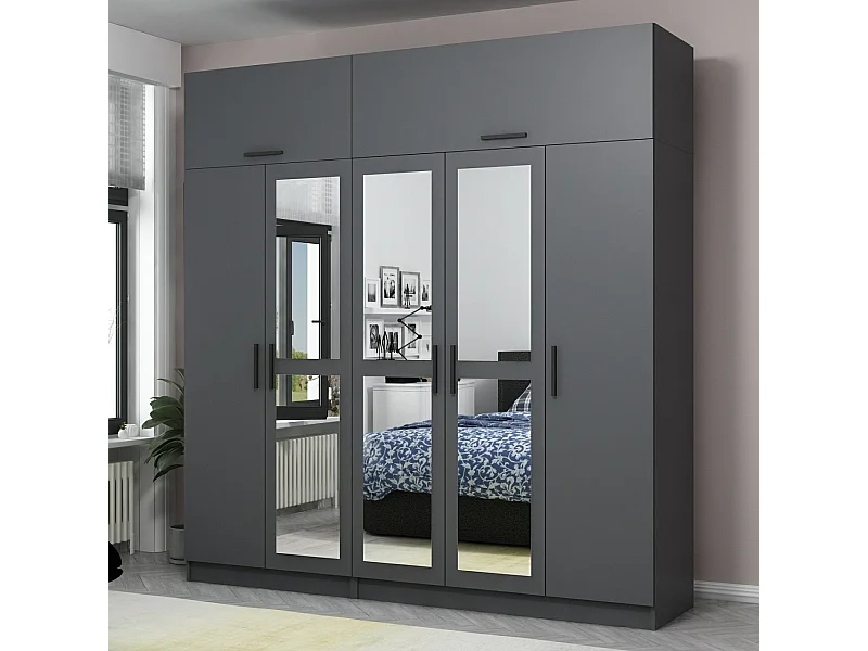 Armario Kale-5276 antracita 225x255x52 cm