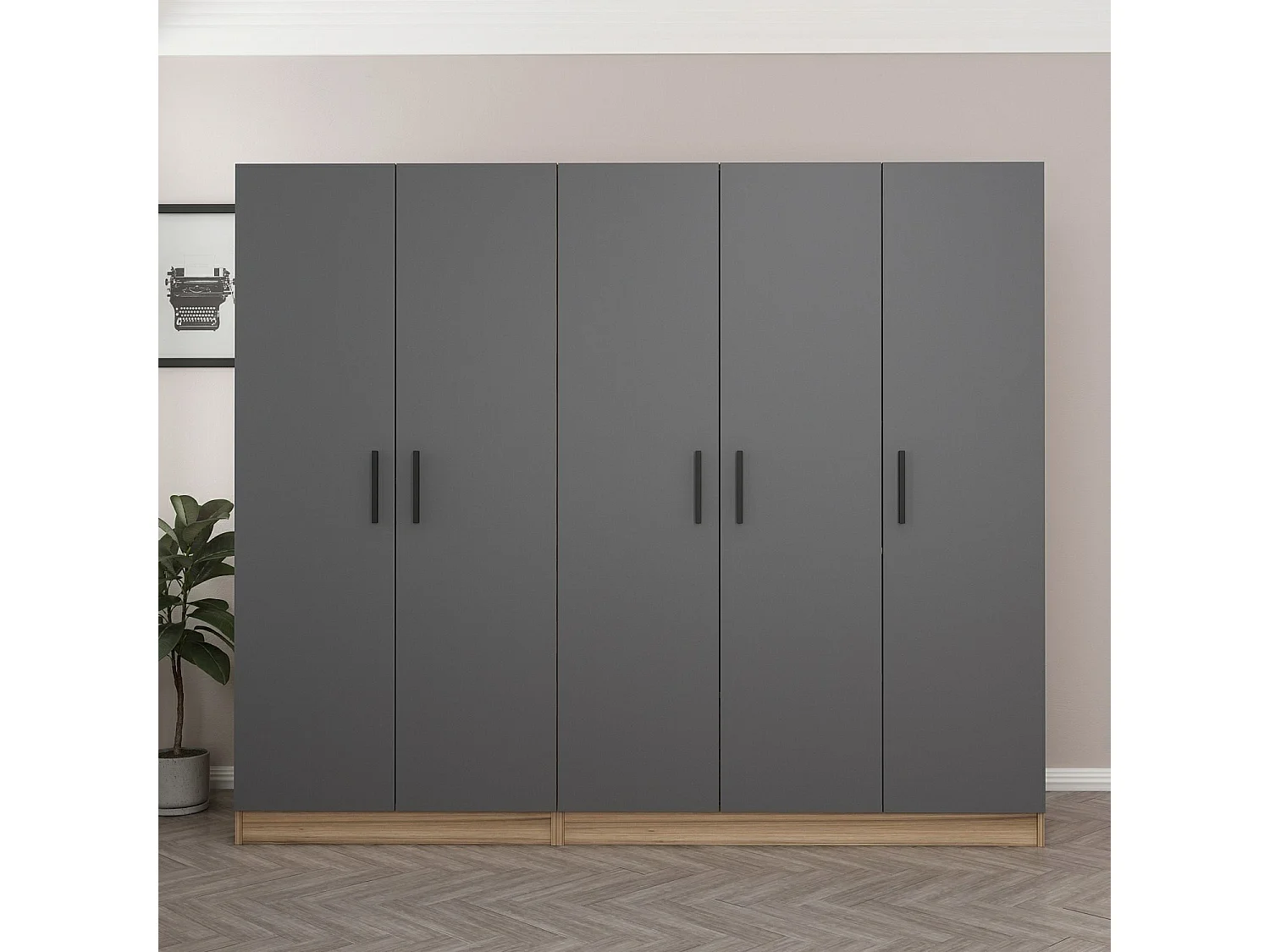 Armario Kale-7639 antracita 225x210x52 cm