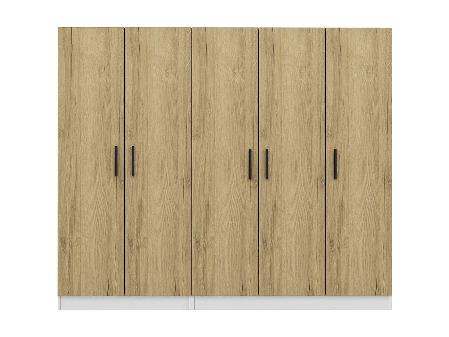 Guardaroba Kailua L225, 190x225x52cm, Porte guardaroba: Con cerniere