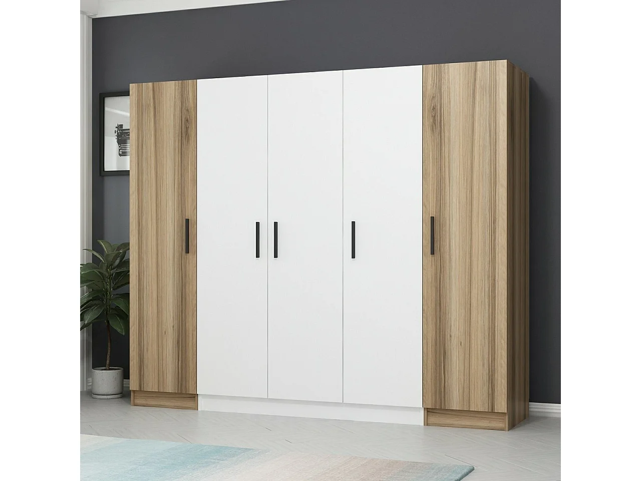 Armario Kale-3076 blanco 225x190x52 cm