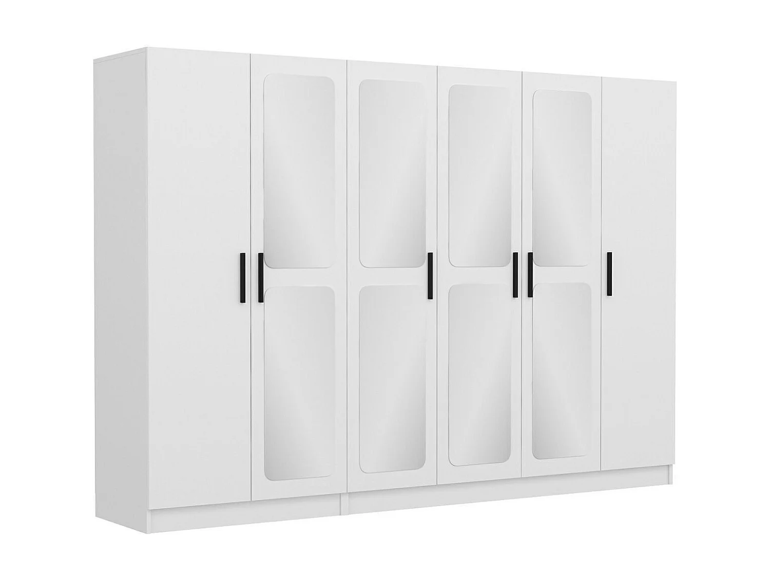 Guardaroba Kailua N139, Bianco, 210x225x52cm, Porte guardaroba: Con cerniere