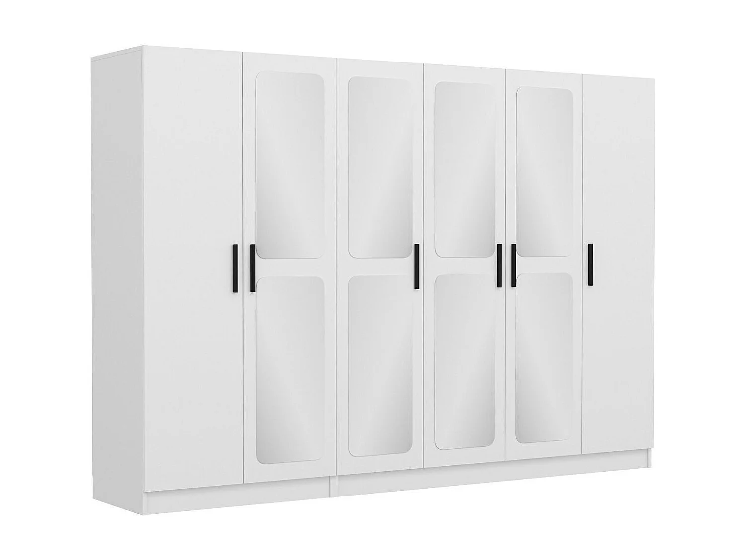 Guardaroba Kailua N139, Bianco, 210x225x52cm, Porte guardaroba: Con cerniere