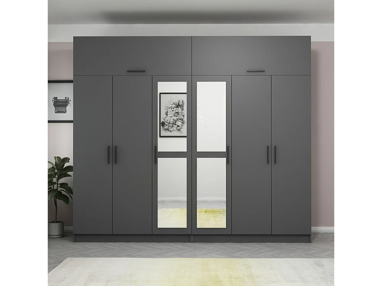 Armario Kale-5280 antracita 270x255x52 cm