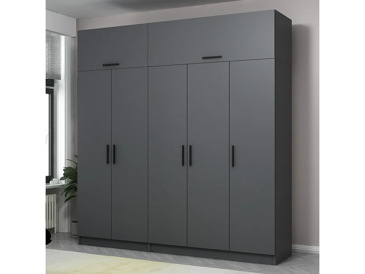 Armario Kale-5265 antracita 225x255x52 cm