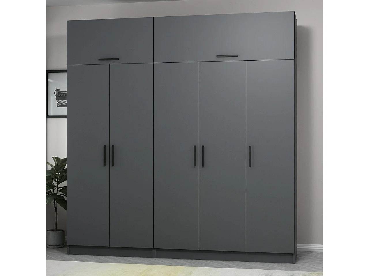 Armario Kale-5265 antracita 225x255x52 cm