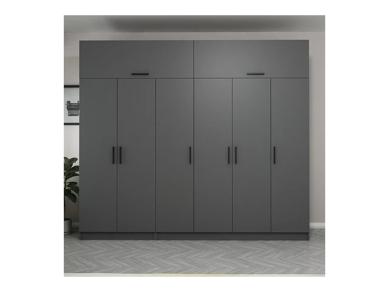 Armario Kale-5266 antracita 270x255x52 cm