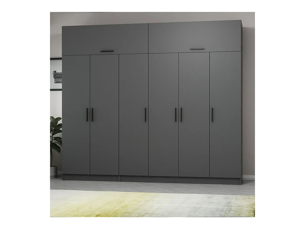 Armario Kale-5266 antracita 270x255x52 cm