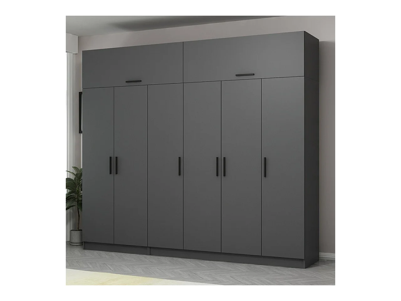 Armario Kale-5266 antracita 270x255x52 cm