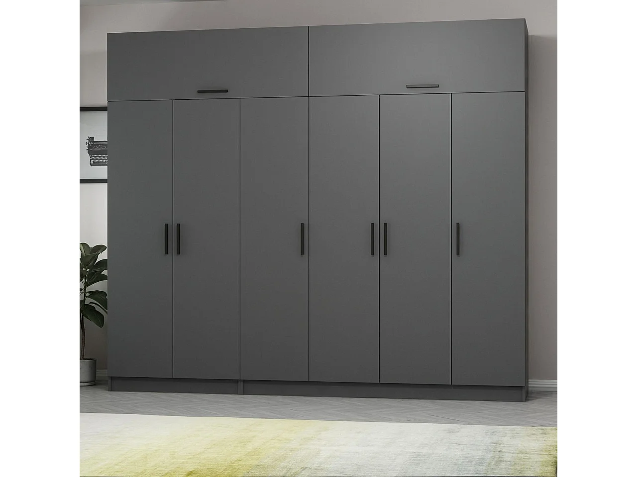 Armario Kale-5266 antracita 270x255x52 cm