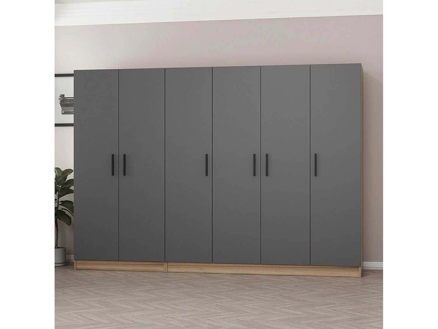 Armario Kale-7510 antracita 270x190x52 cm