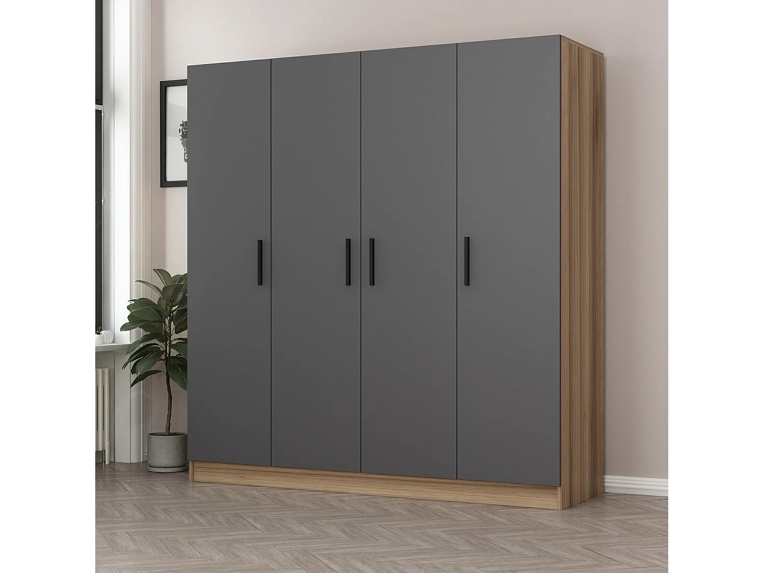 Armario Kale-7508 antracita 180x190x52 cm