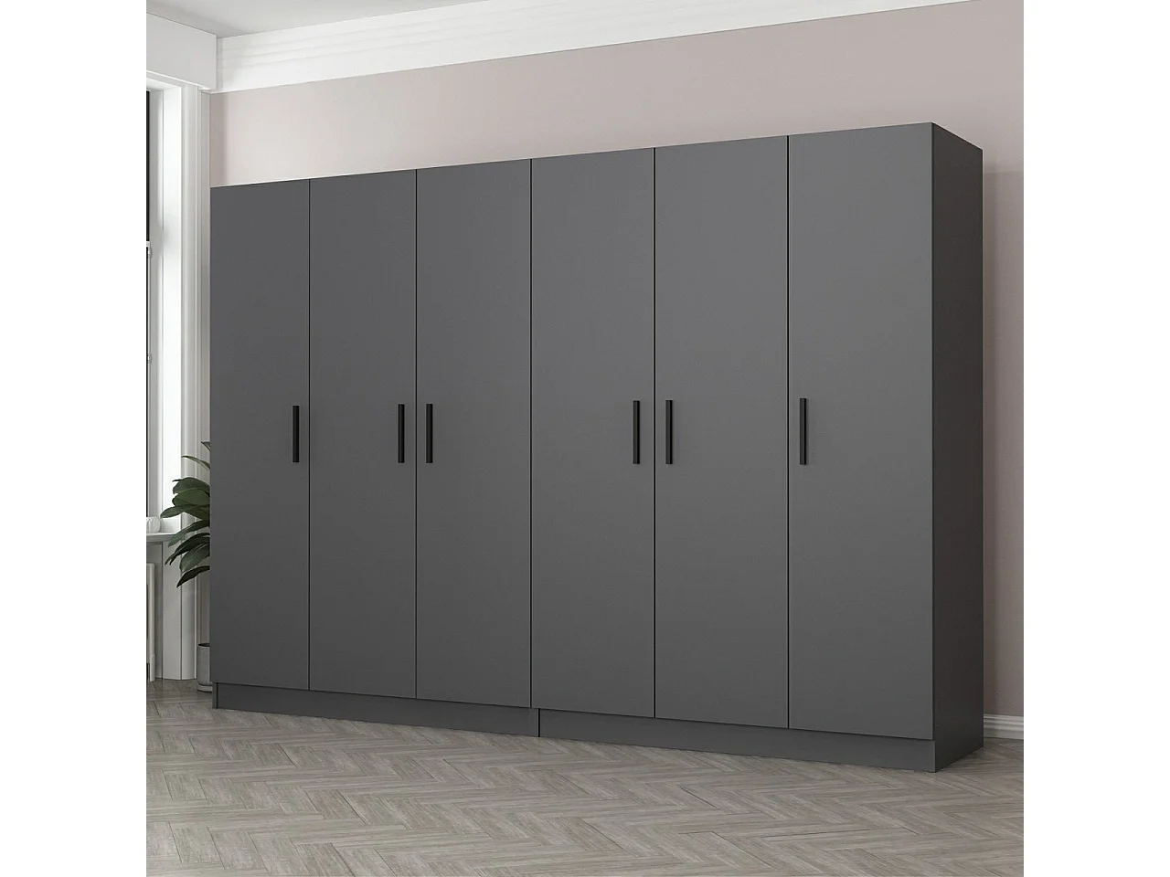 Armario Kale-5081 antracita 270x210x52 cm