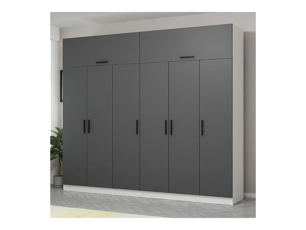 Armario Kale-5239 antracita 270x255x52 cm