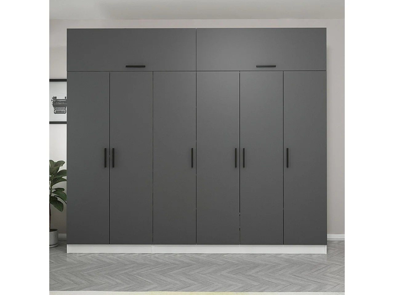 Armario Kale-5239 antracita 270x255x52 cm