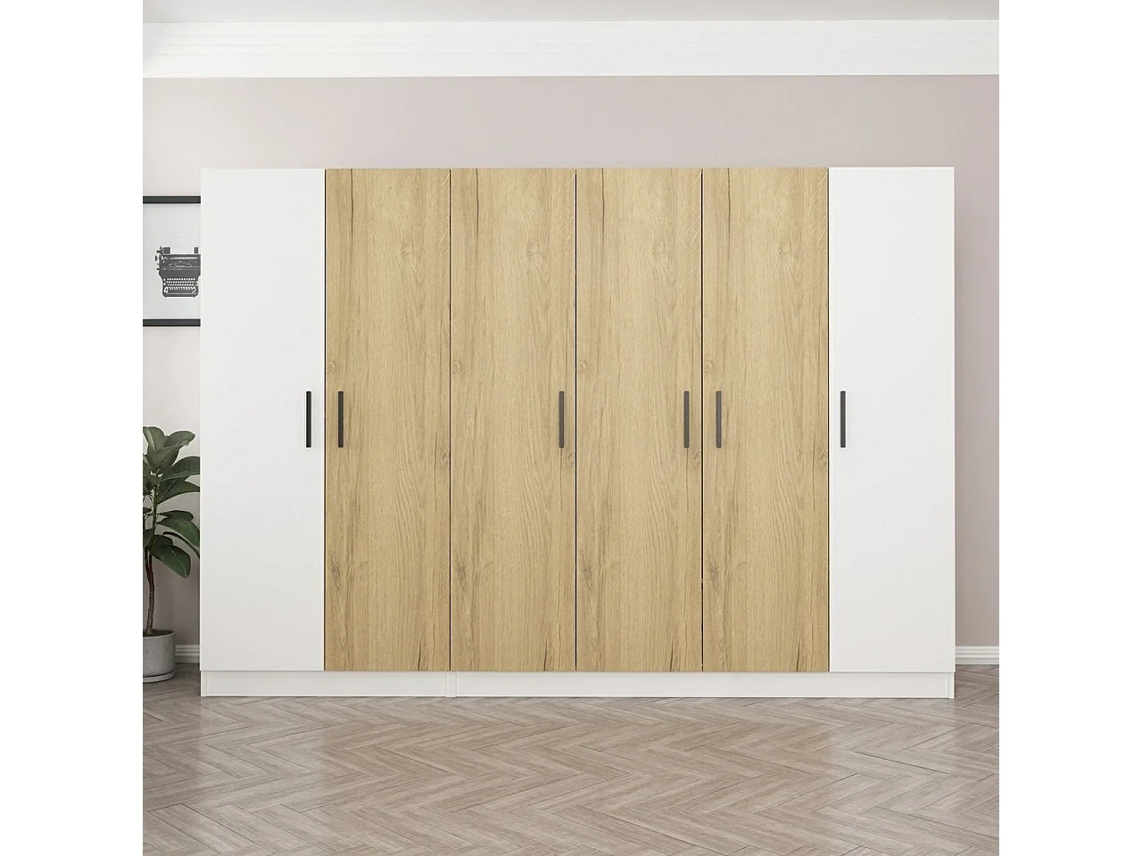 Armario Kale-3111 blanco 225x190x52 cm