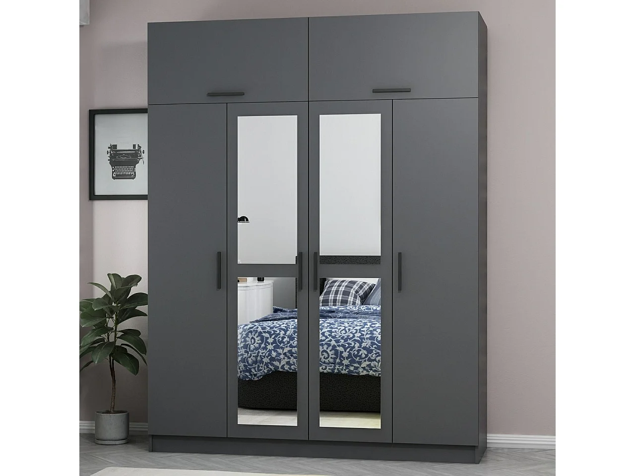 Armario Kale-5274 antracita 180x255x52 cm