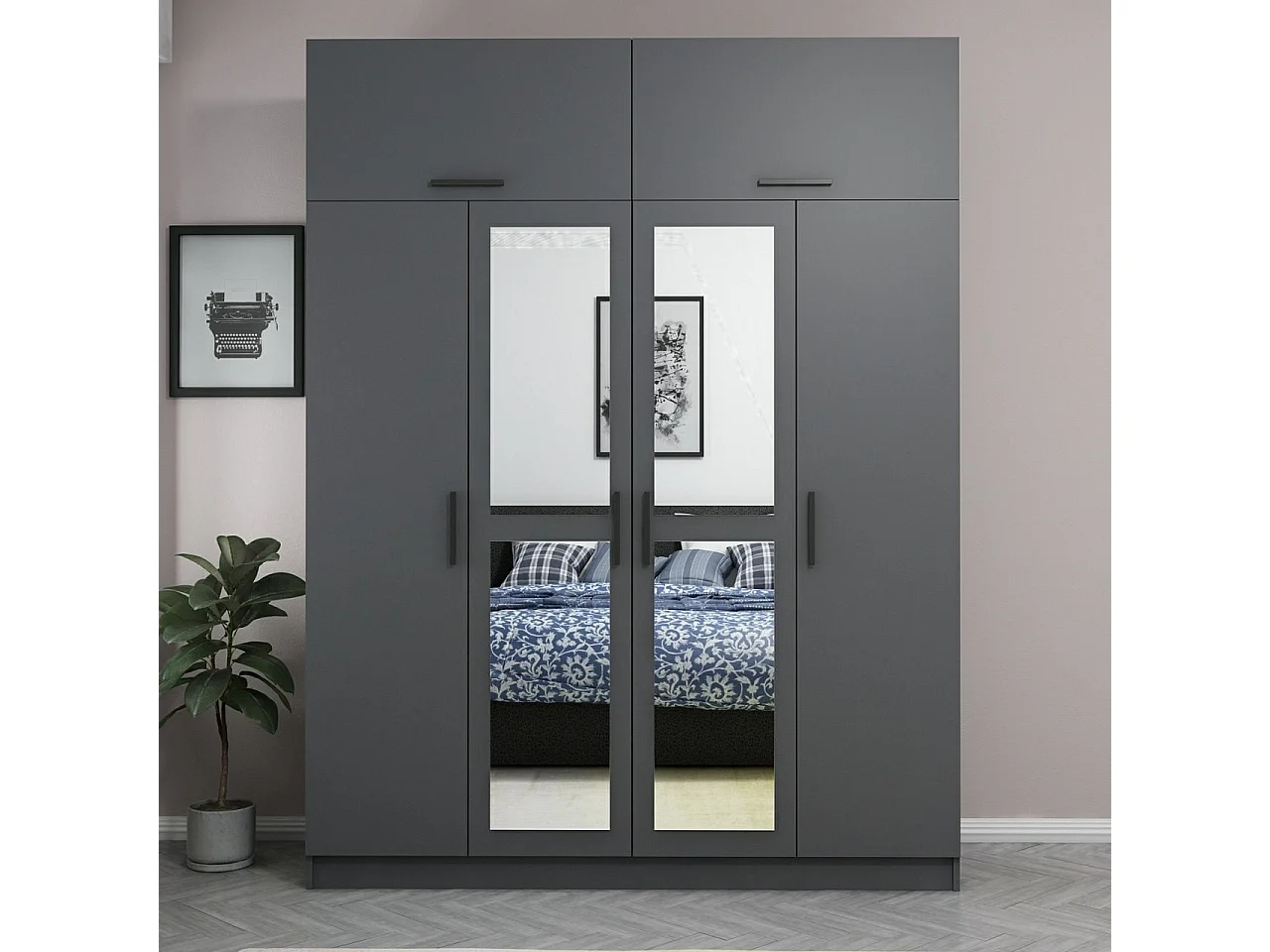 Armario Kale-5274 antracita 180x255x52 cm