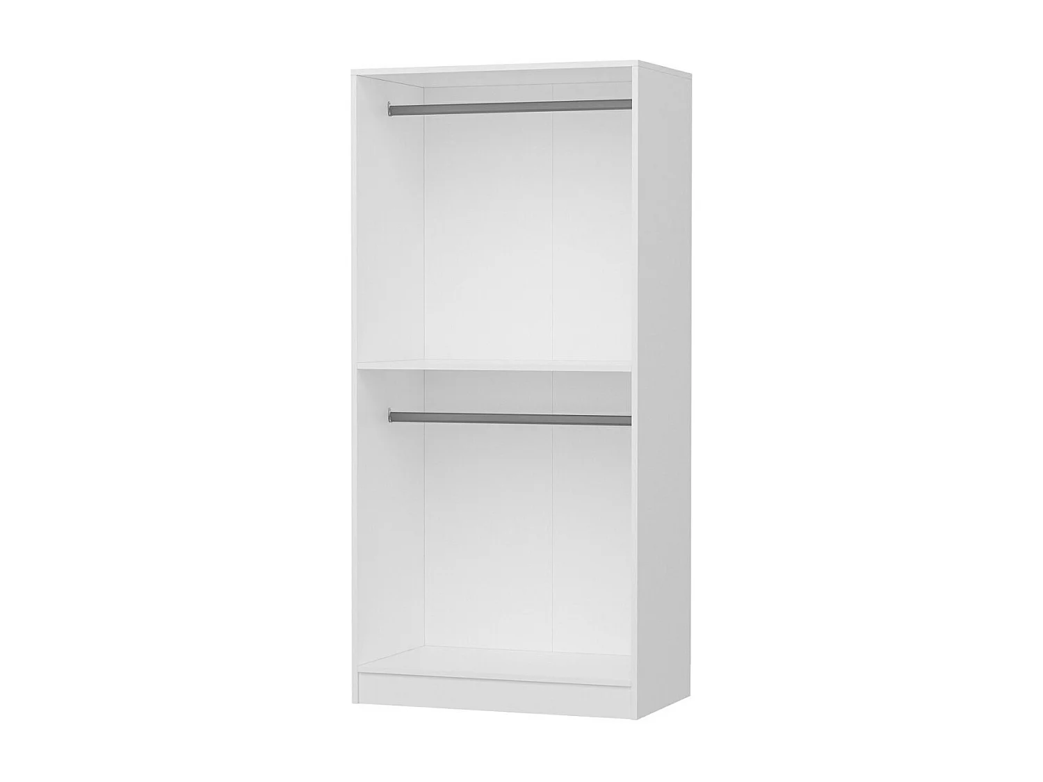 Guardaroba Kailua R134, Bianco, 210x90x52cm, Porte guardaroba: Con cerniere