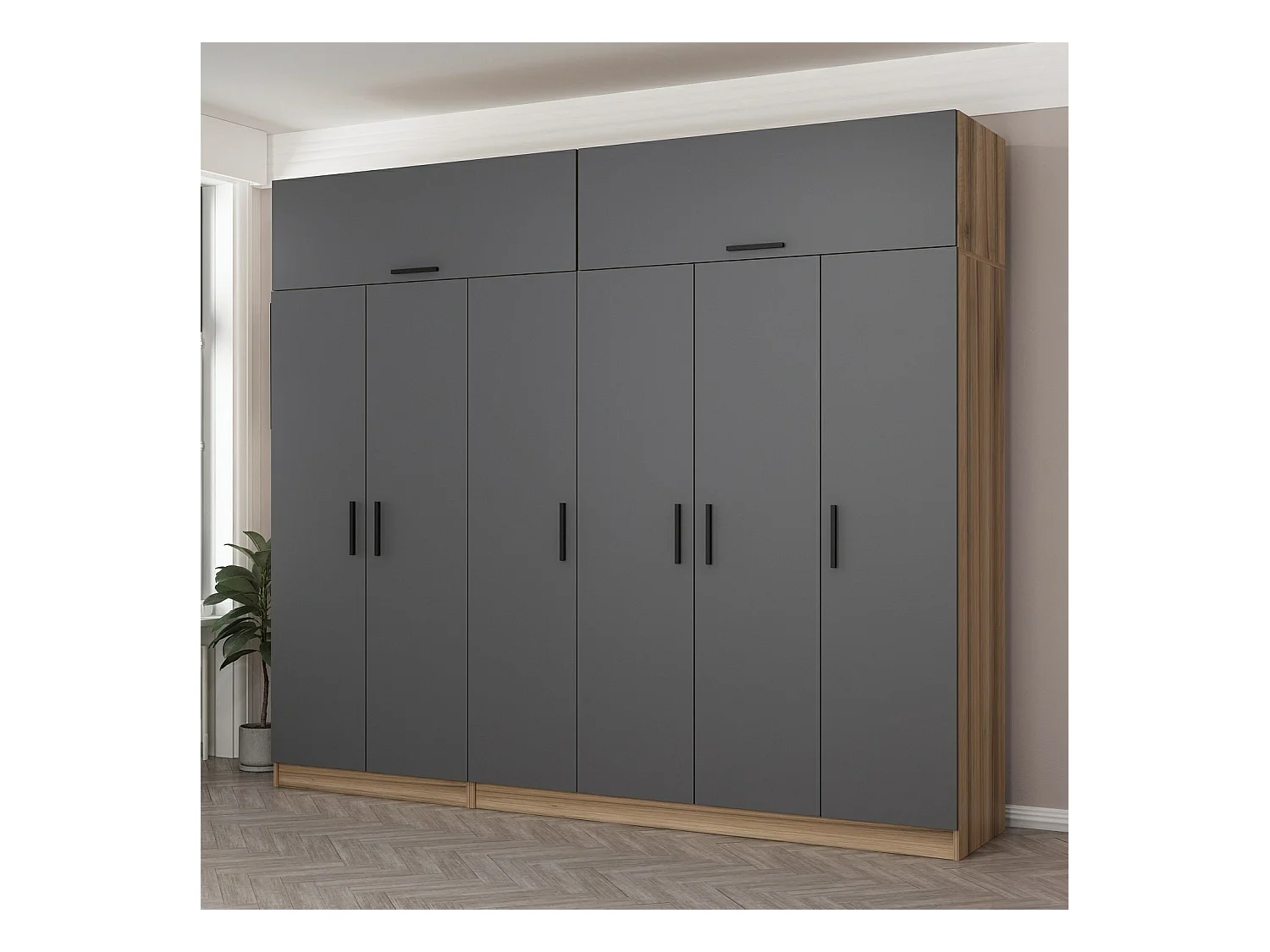 Armario Kale-7720 antracita 270x255x52 cm