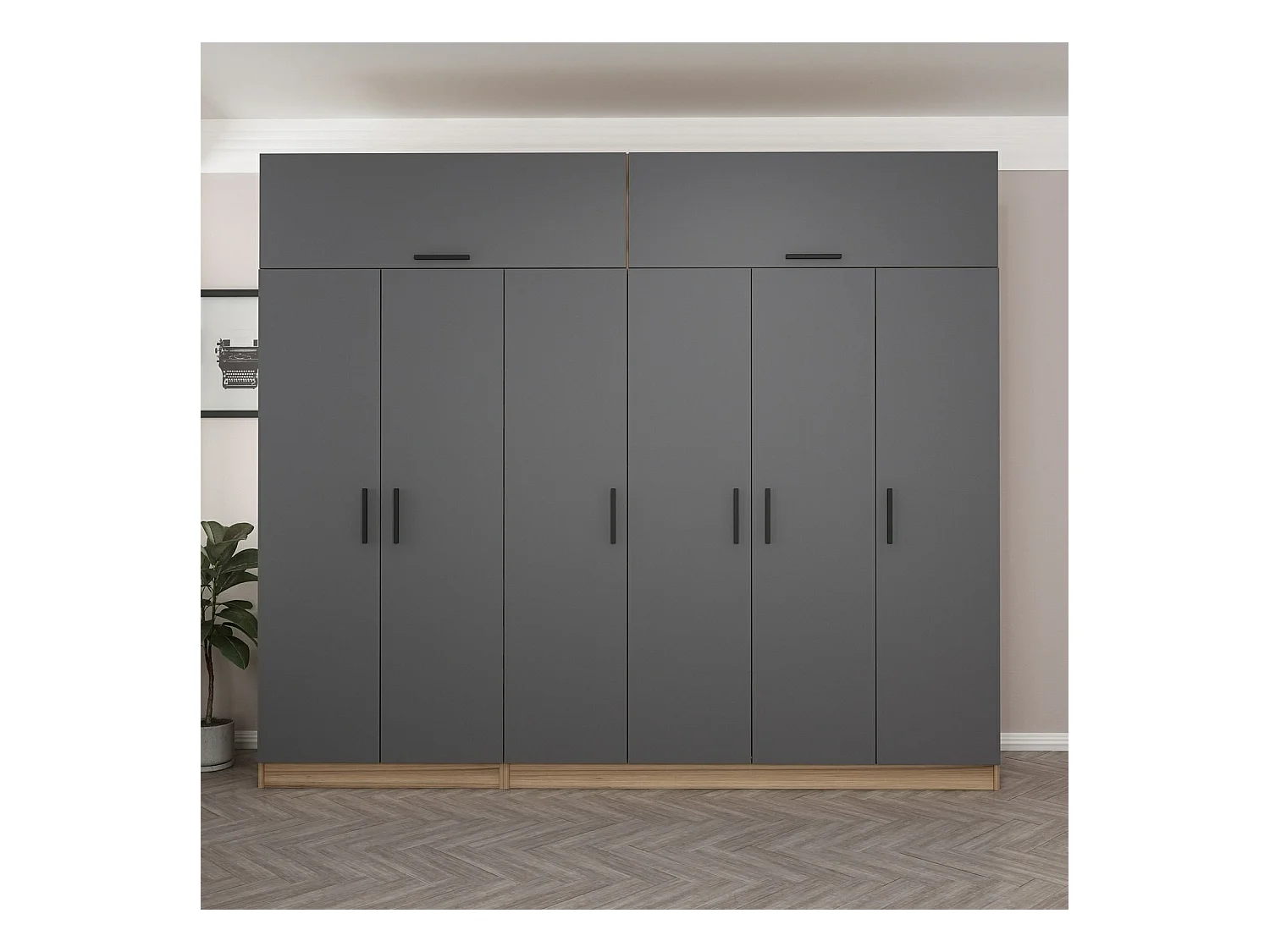 Armario Kale-7720 antracita 270x255x52 cm