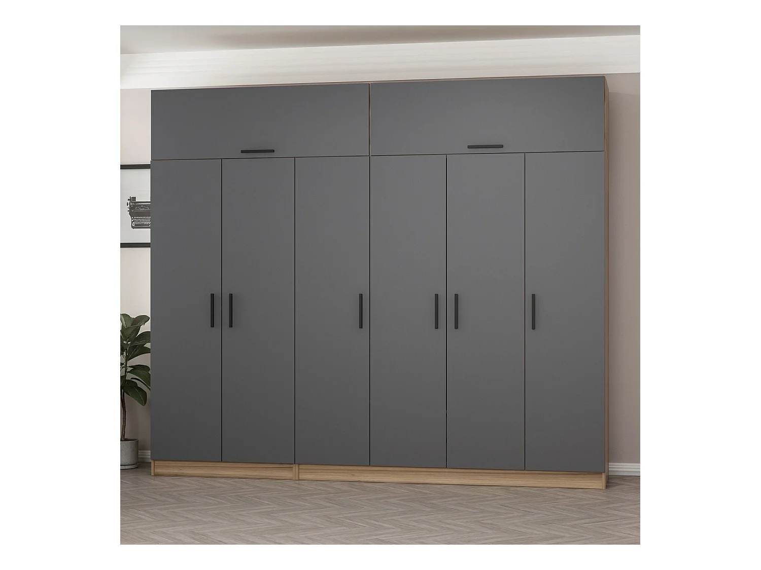 Armario Kale-7720 antracita 270x255x52 cm