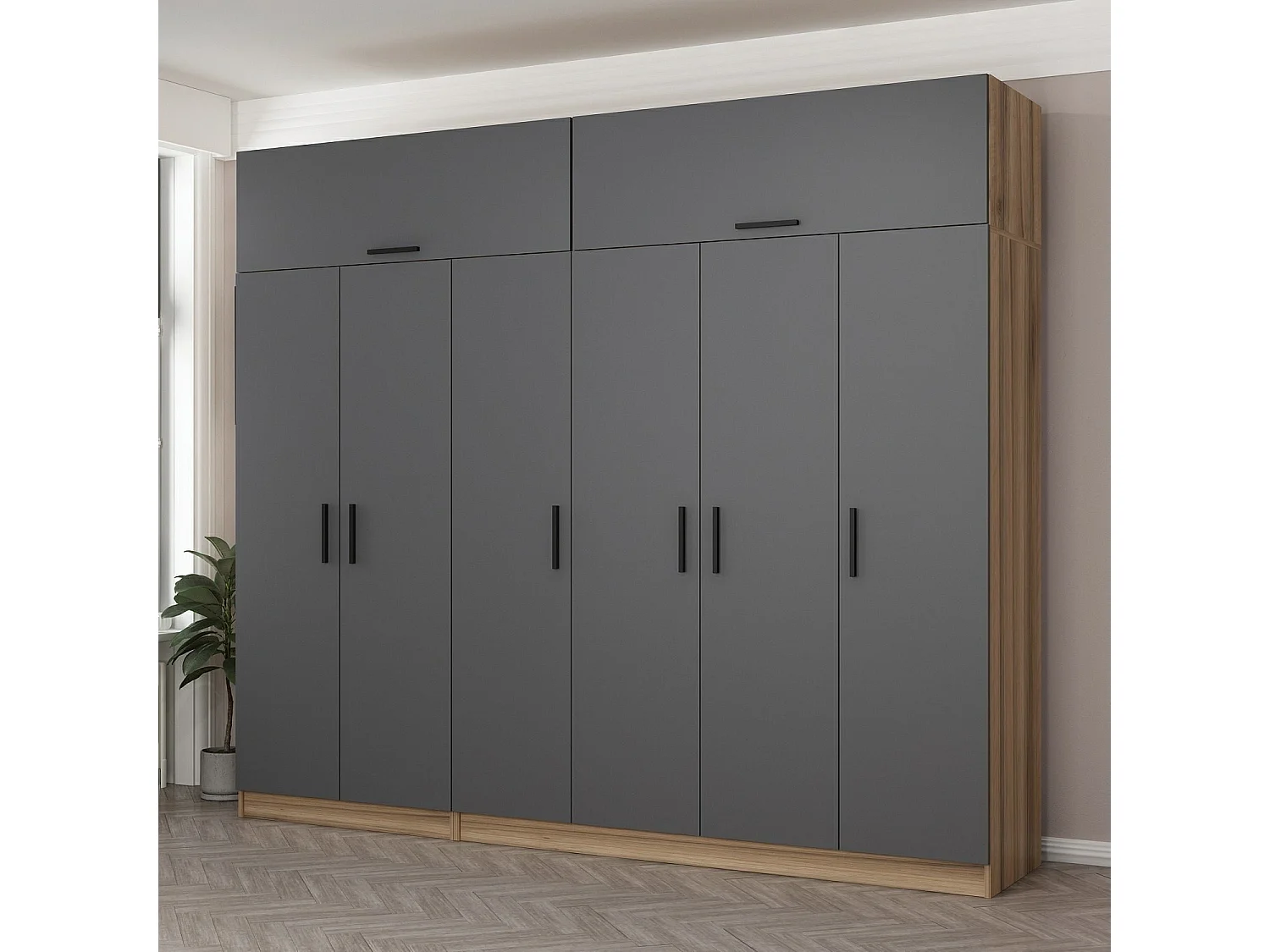 Armario Kale-7720 antracita 270x255x52 cm