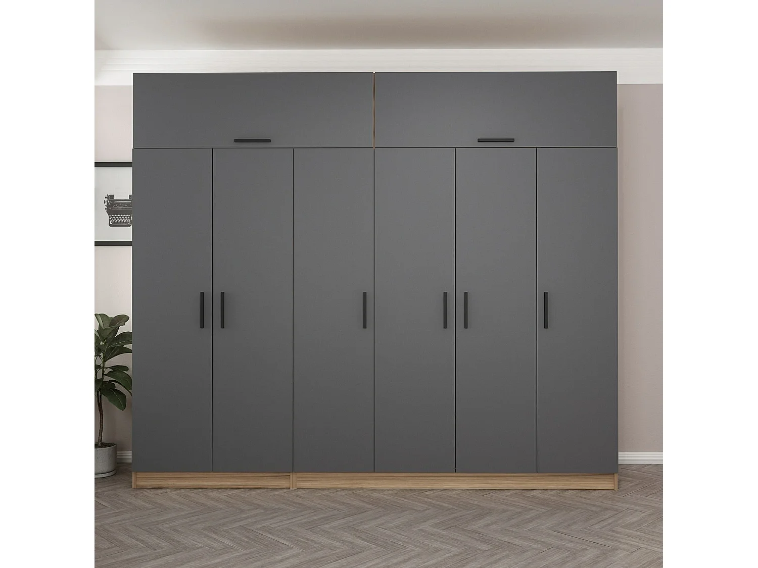 Armario Kale-7720 antracita 270x255x52 cm