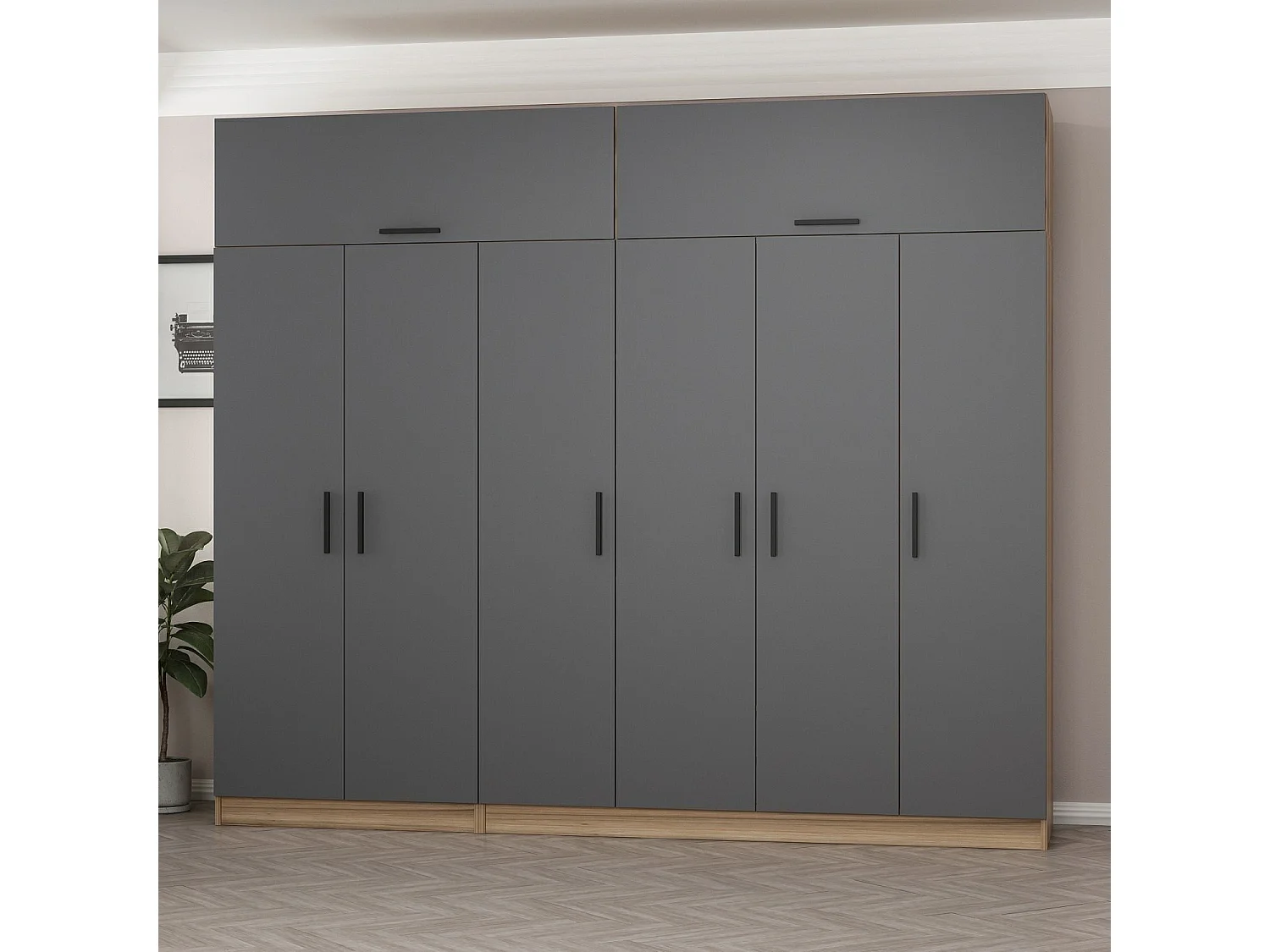 Armario Kale-7720 antracita 270x255x52 cm