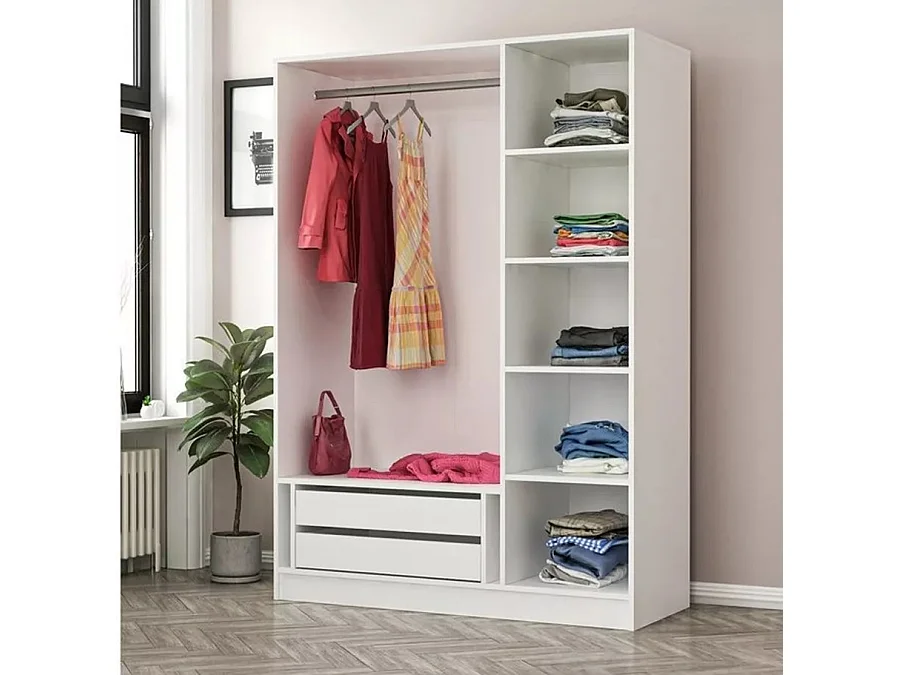 Armario Kale 135-210 blanco 135x210x52 cm