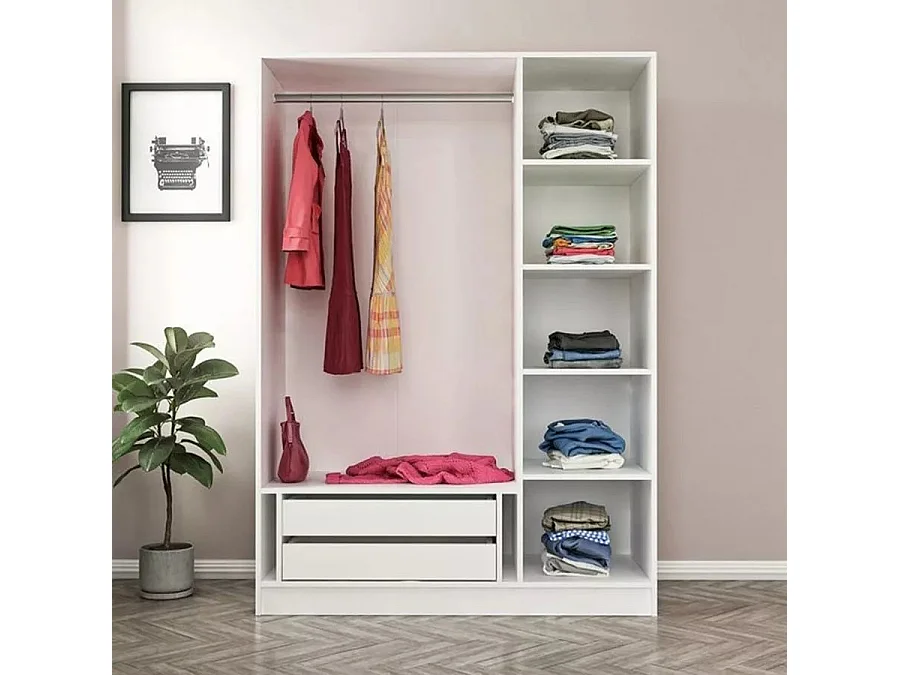 Armario Kale 135-210 blanco 135x210x52 cm