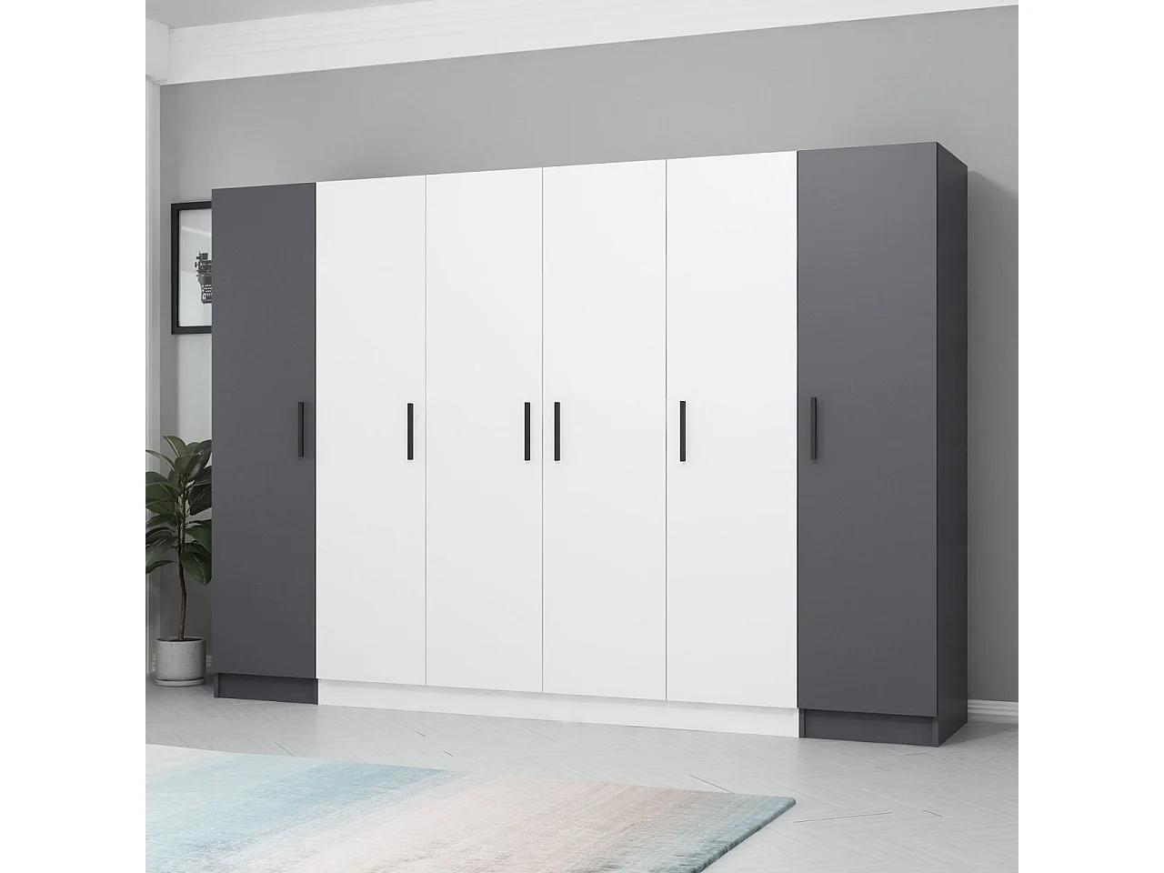 Armario Kale-3080 blanco 270x190x52 cm