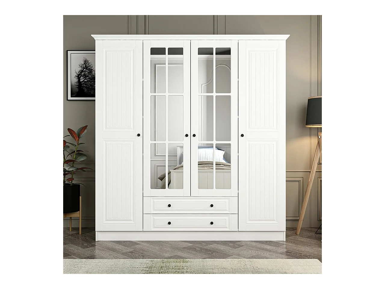 Armario Kale-4781 blanco 180x210x52 cm