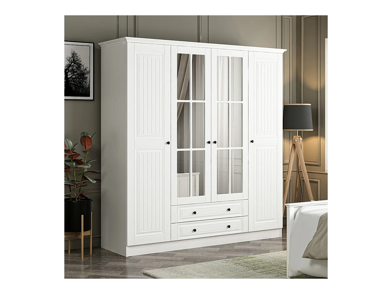 Armario Kale-4781 blanco 180x210x52 cm